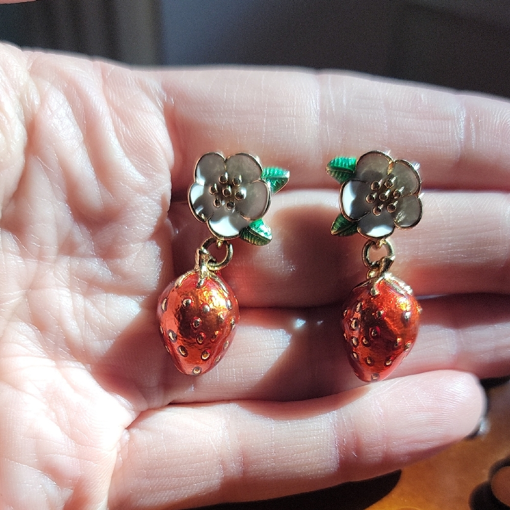 Kate Spade Strawberry and Flower Earrings